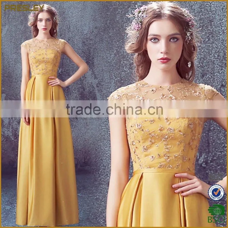 Presley Oem 2016 New Gorgeous Beaded Long Evening Dress Neck in Tulle