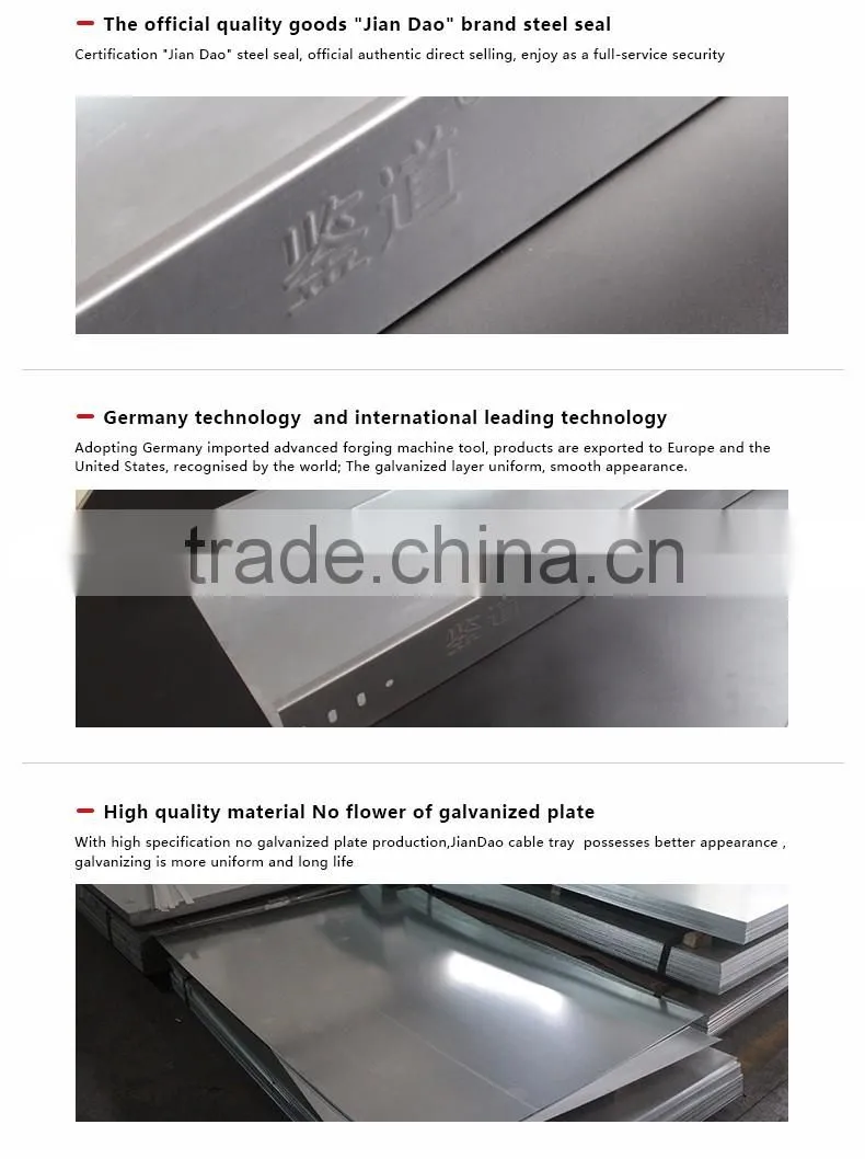 ISO Q235 GI Galvanized steel cable tray wire trunking