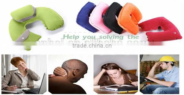 HOT pvc inflatable wedge back pillow with flocking