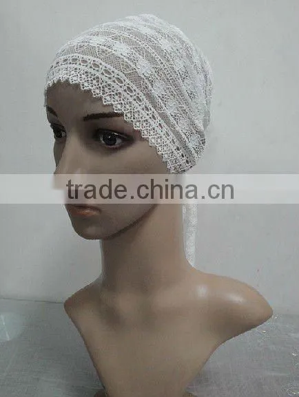 C015 new muslim tie back lace underscarf
