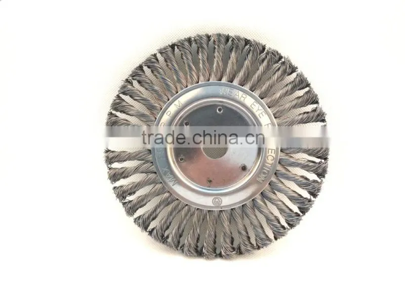 Twist knot wheel brushes with arbor hole, diameter 200mm or 8"