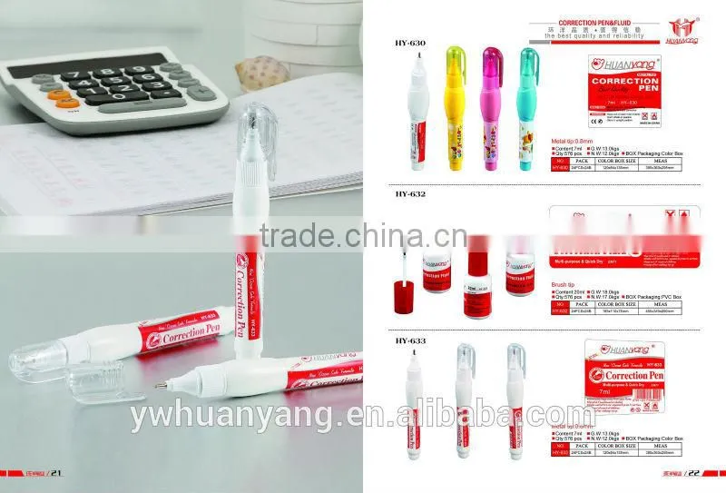 Promotional office school stationery liquid corrector 7ml metal tip