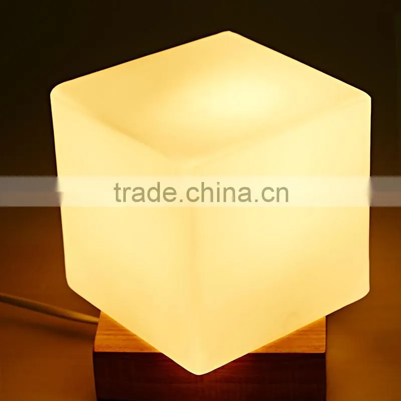 wooden glass table lamp guzhen lighting mini desk table lamp