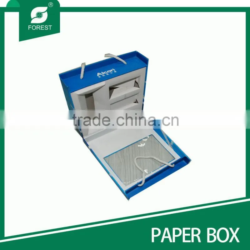 NEW DESIGN BLUE CARDBOARD CORRUGATED CARTON BOX FOR PERSONAL CARE PACKAGING WITH HANDLES