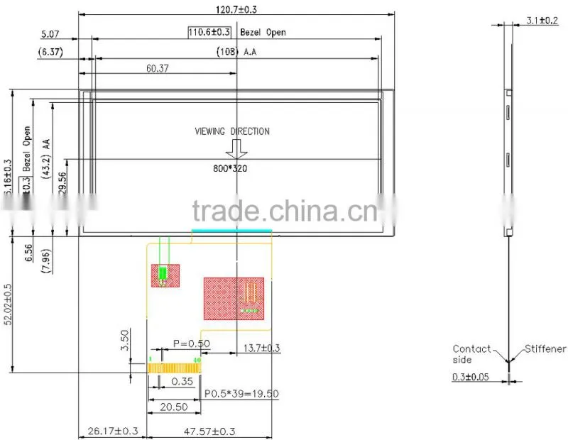 Major promotional!!! TFT Type 4.6''Inch small size LCD industrial monitor with PCAP