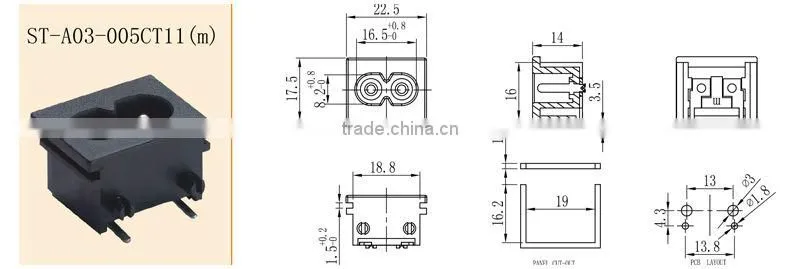 IEC60320 C8 2Pin AC socket