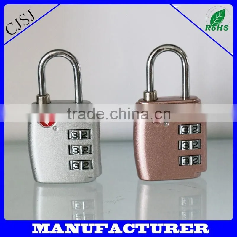 2016 TSA Padlock 3 Digital Unique Design Manufacturer Customized Design Combination TSA Lock