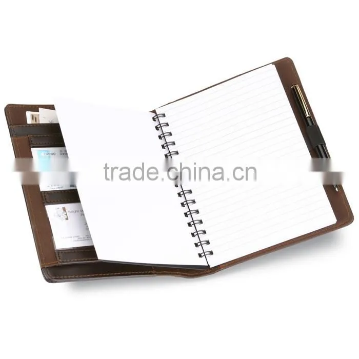A5 Leather document folder with notepad