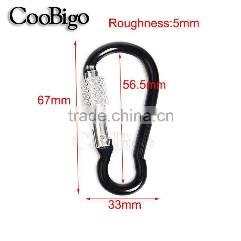Multi-Color Aluminum Spring Locking Carabiner Snap Hook Keychain Hiking Camping #FLQ188-7C(Mix-s)