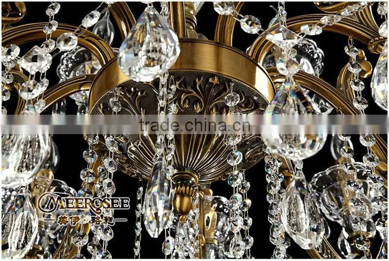 Noble Shades Wrought Iron Chandelier Crystal Pendant Light MD8752-L10+5