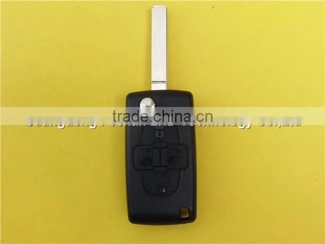 4 button flip folding remote key blank shell for Peugeot 307 CE0536