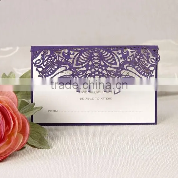 Intricate Filigree Lace Laser Cut Gatefold Save the Date, Thank You, Reply Card Handmade Personalized With Envelope Many Colours