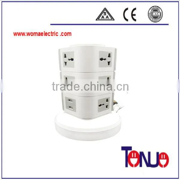 Malaysia 3 Layer extension socket with USB port
