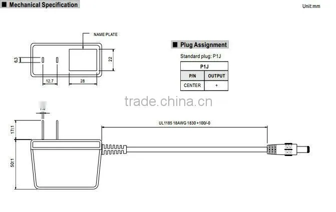 Meanwell 15v 1a adaptor/12~15W AC-DC Single Output Wall-mounted type