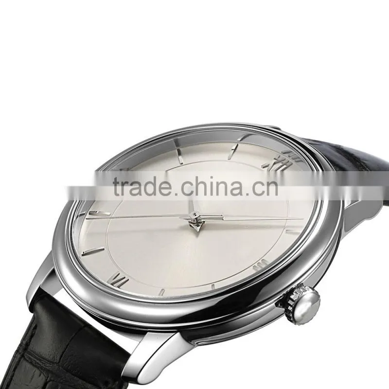 New simple leather band watches men luxury brand