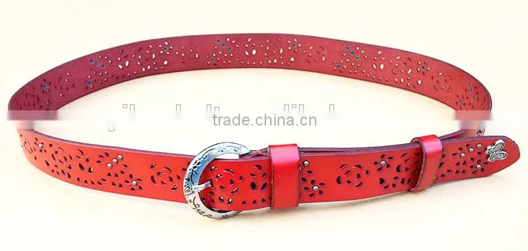 Woman Fashion Genuine leather ladies leather belt with Rivets