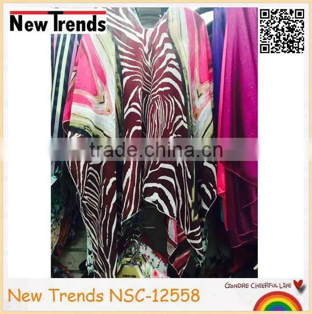 Zebra printing shawl kimono