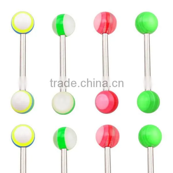TR01043 resin tongue barbell , tongue body piercing , plastic tongue ring jewelry