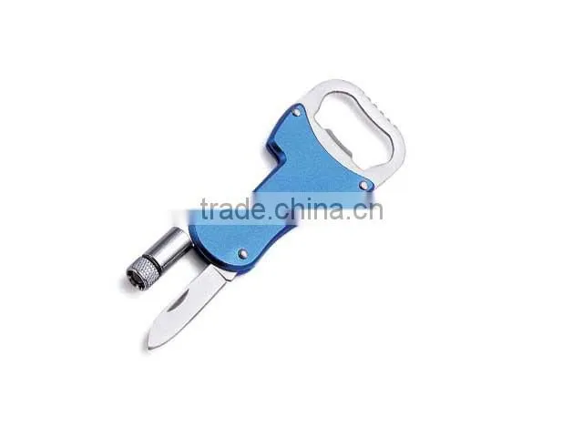 3 In 1 German Style keychain Multi-function Bottle Opener with LED Light