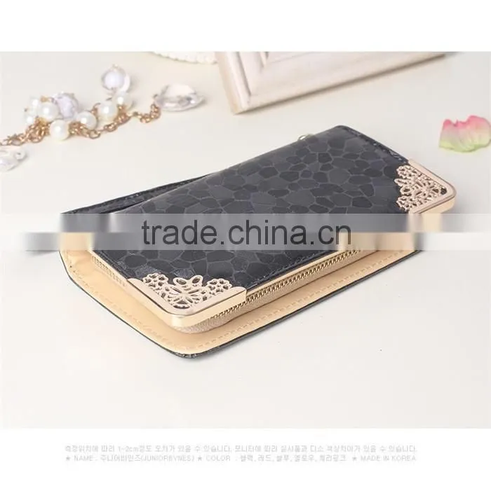 Elegant PU Leather Woman Bling Wallet Laides Latest handbag Purse