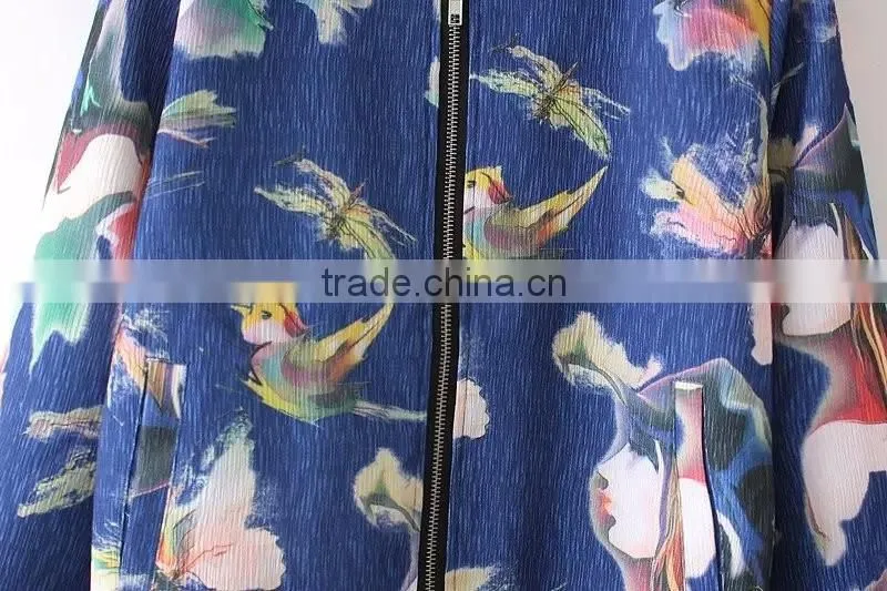 cheap china wholesale clothing floral print baseball coat
