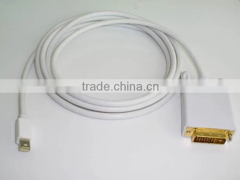 6FT White Mini DP DisplayPort to DVI Adapter Cable For Microsoft Surface Pro