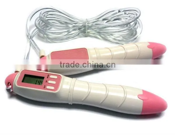 3Buttons LCD Display Electronic Counting Jump Rope with Pedometer
