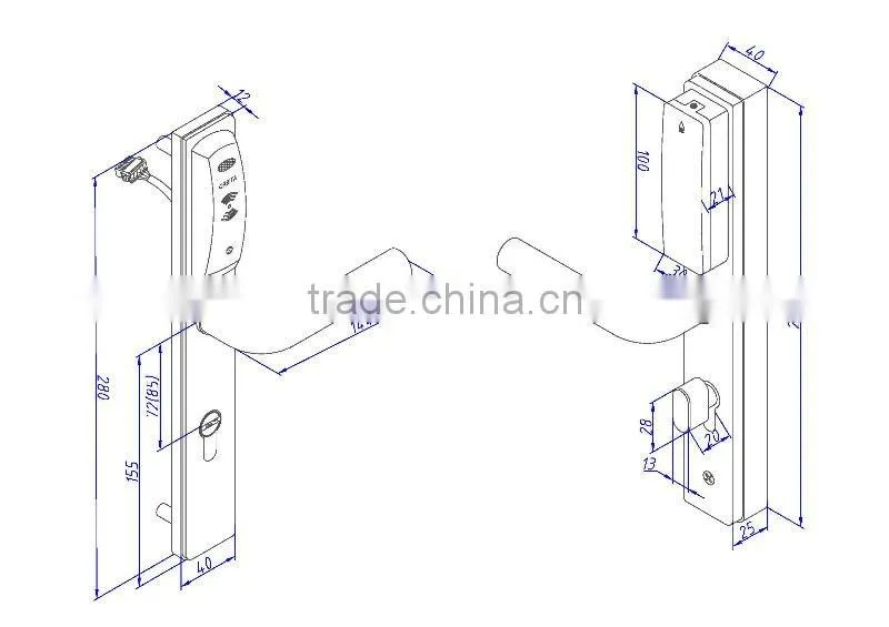 E3091 hotel rfid card lock hotel lockset