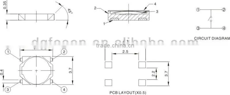 tactile micro switches 12V ROHS TS-1506