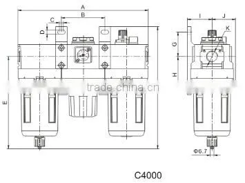 Japan CKD type F.R.L Combination Air Filter Regulator Lubricator
