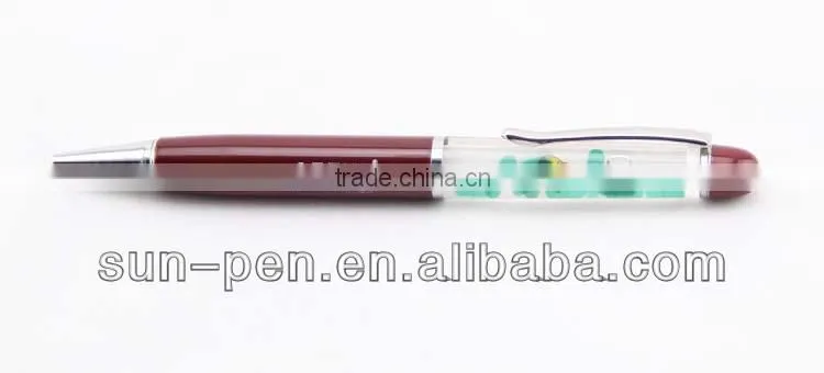 Promotional LED Ballpoint Pen With Liquid Inside