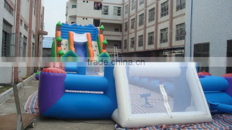PVC blue inflatable football player / inflatable football field for sale