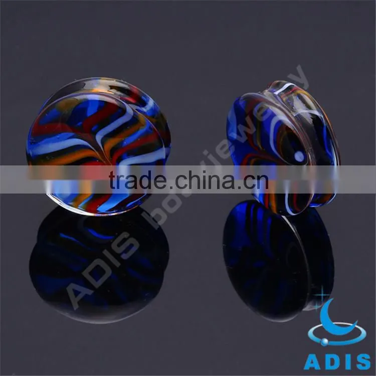 Custom Grain Glass Ear Plugs Tunnel Piercing