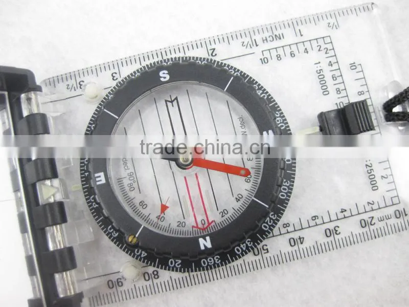 Map mirror compass with built in clinometer/Transparent Camping Map Compass