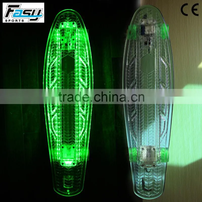 Fasy professional LED skateboard with PP material