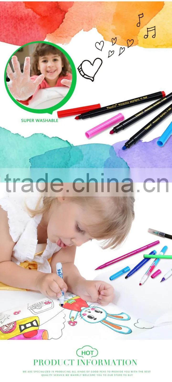 School use colourful refill ink magic non-toxic water color pen
