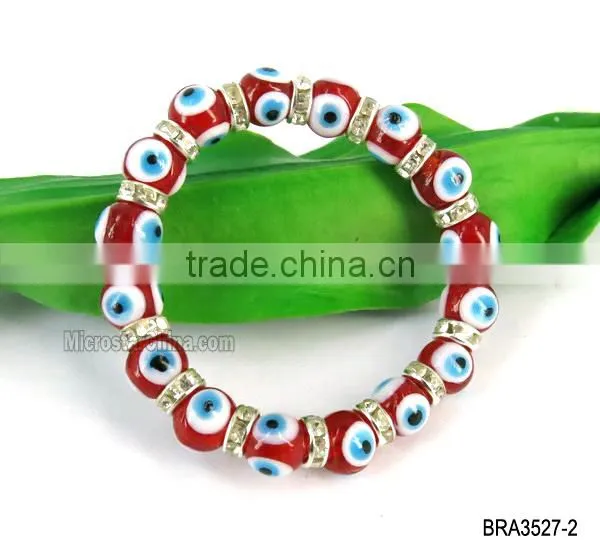 4mm & 8mm Glass turkish eye charms bracelet