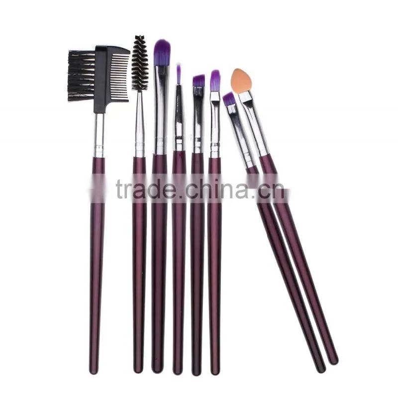 16 Pcs Professional Makeup Brush sets cosmetic brushes kit + Purple Leather Case