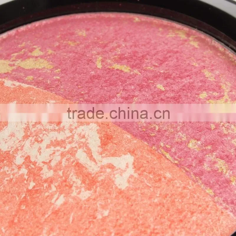 Sugar Box 2color/pcs Natural Face Blush Powder Blusher Palette Makeup with Mirror Brush blush