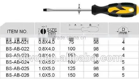 professional tool set slotted hex shank screwdriver