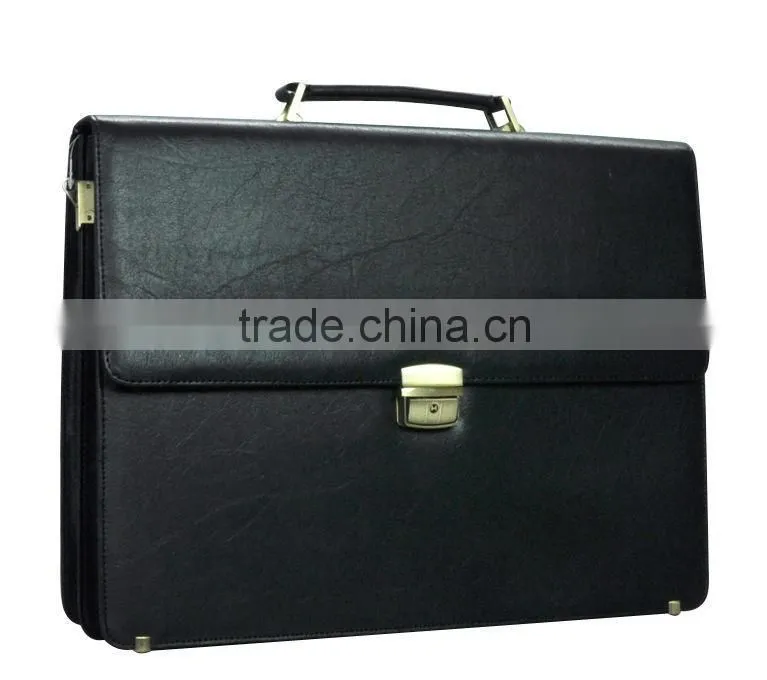 Custom classical Designer PVC Leather Briefcase For Men / Hard Briefcase business bag