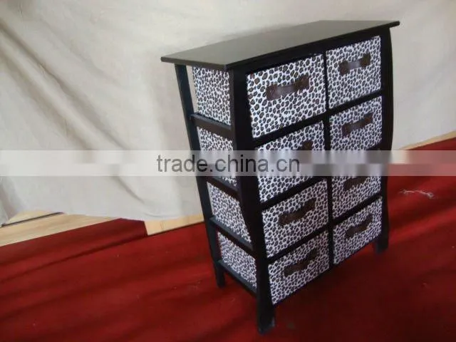 nice Wooden cabinet with willow baskets,home furniture,rattan drawers