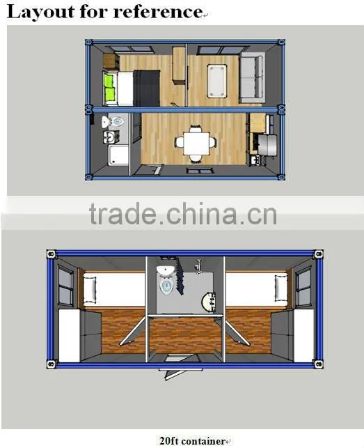 20ft/40ft prefab modified shipping container home