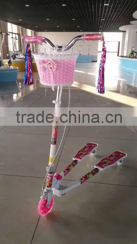 MINGBANG 2015 V hot sale and freestyle swing scooter with handle brake system and bell children trike