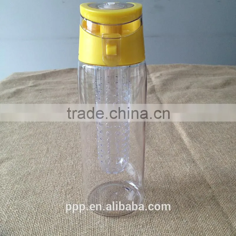 plastic water bottle with fruit infuser