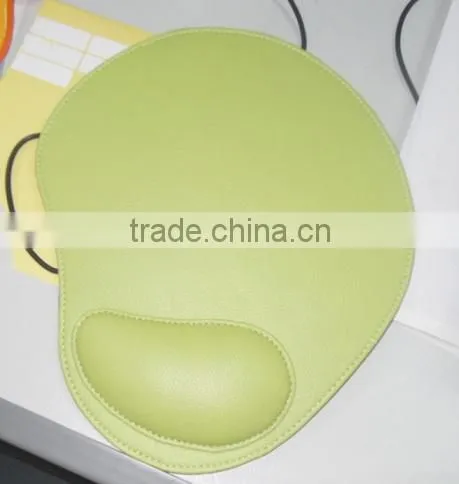 Customised promotional faux leather mouse pads with wrist rest support