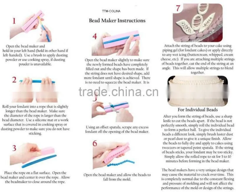 Silicone Fondant Bead Mold, Lace Border cake decorate mould