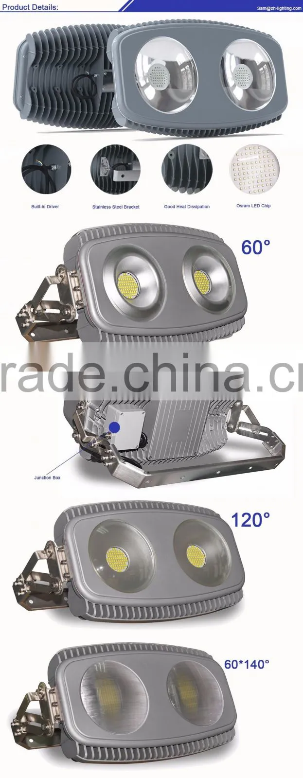 Super bright UL CE TUV SAA RoHS compliant outdoor 400W IP66 Modular LED Floodlight
