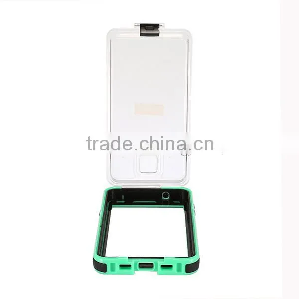 Waterproof Case Note 4 for Smartphones With Button Green
