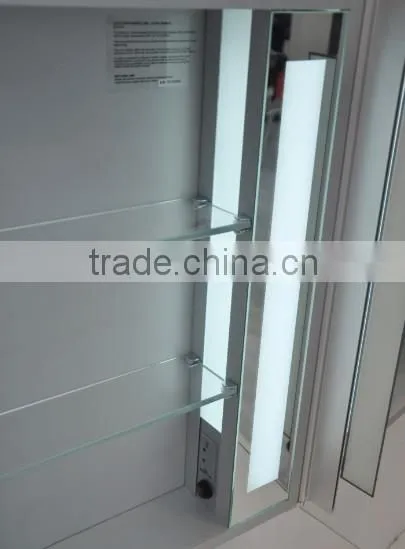 LED bathroom mirror cabinet for high class hotel projct with shaver socket